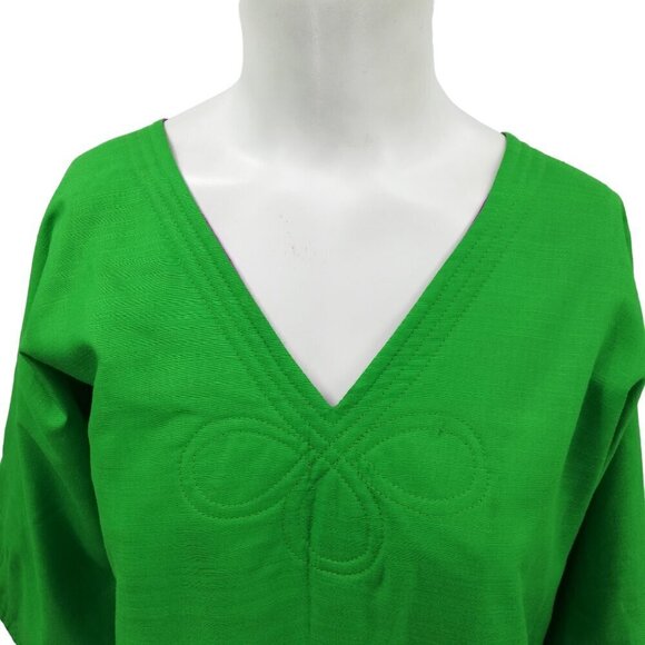 Vintage Two Potato Maxi Kaftan Dress Size S? Green Embroidered Boho 70s Pullover - Picture 8 of 11